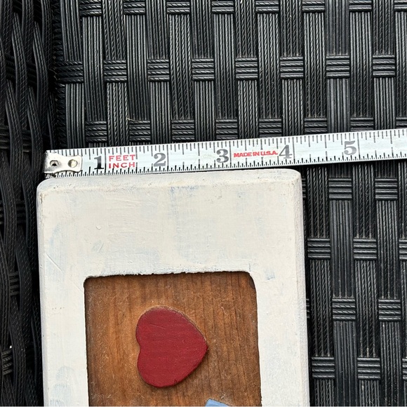 Vintage Wood Carved Welcome Sign with Hearts 22”x4” Handpainted - Picture 14 of 16